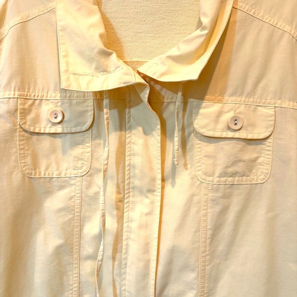 Croft&Barrow Women Zip-Up Jacket Soft Yellow Size XL Lightweight Utility Pockets - Picture 3 of 13